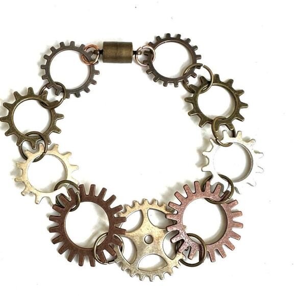 Tri tone gears bracelet - Picture 1 of 7